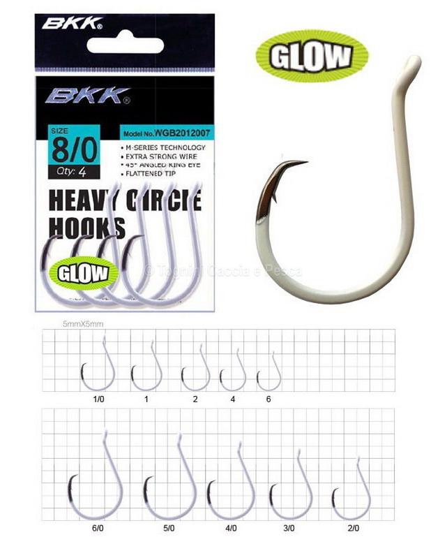 BKK HEAVY CIRCLE HOOKS GLOW WGB2012007