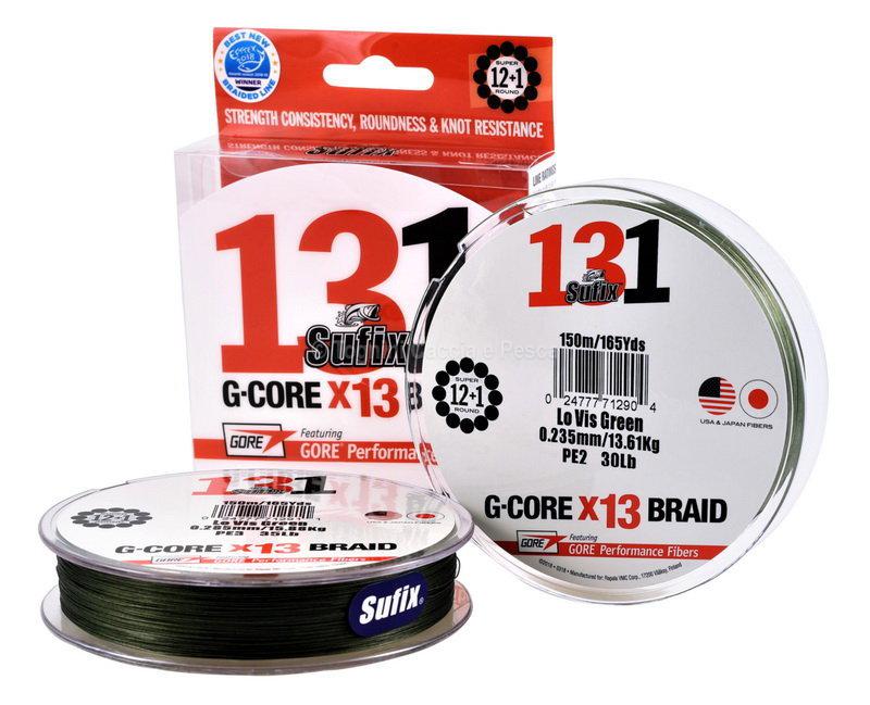 SUFIX 131 G-CORE X13 BRAIDED LO-VIS GREEN 150M