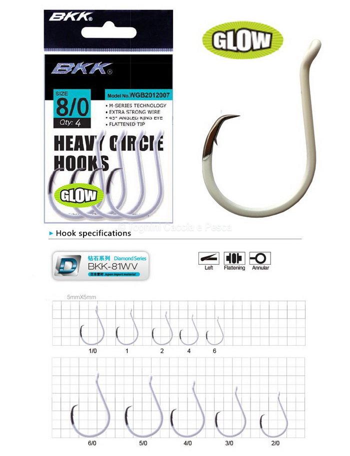 Offerta BKK HEAVY CIRCLE HOOKS GLOW WGB2012007 2/0