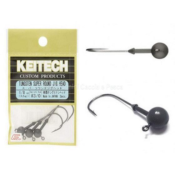 KEITECH TUNGSTEN SUPER ROUND JIG HEAD 1/0 3/16oz.