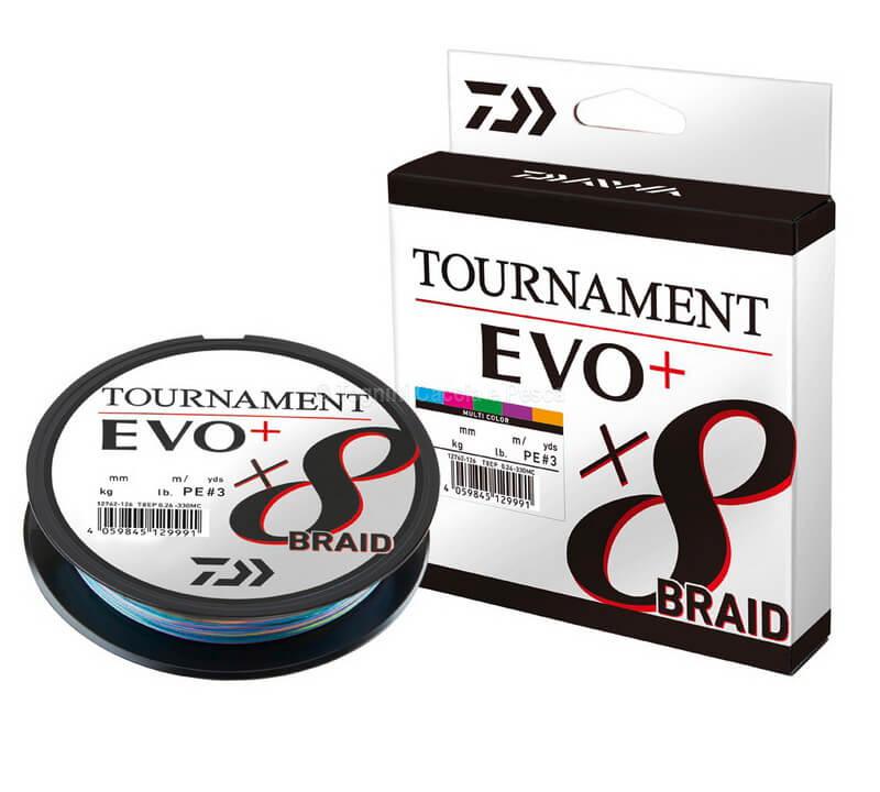 DAIWA TOURNAMENT X8 BRAID EVO + MULTICOLOR 0.300mm.