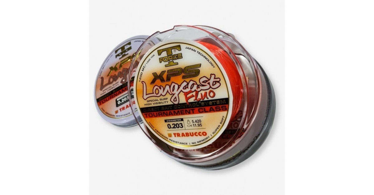 trabucco xps long cast fluo monofilaments and braided lines reel