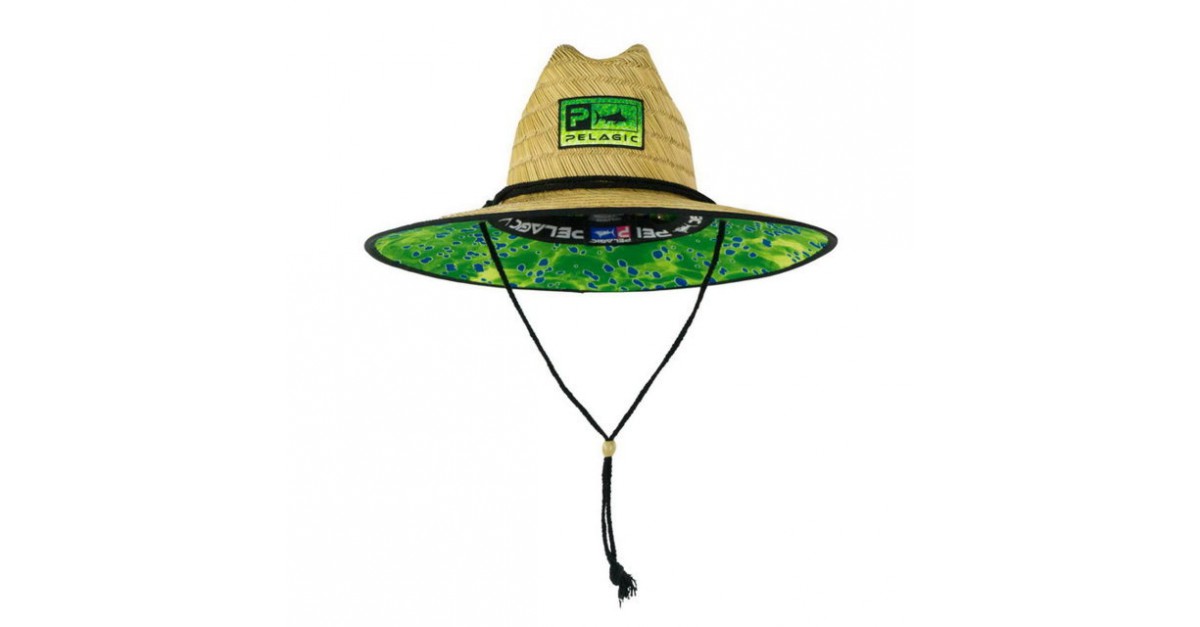 pelagic baja straw hat dorado green clothing caps Tognini fishing