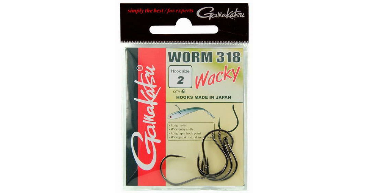 gamakatsu worm 318 wachy  accessories soft bait hooks - Tognini
