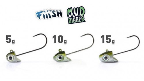 FIIISH MUD DIGGER JIG HEADS