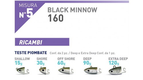 FIIISH BLACK MINNOW 160 JIG HEADS