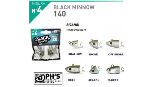 FIIISH BLACK MINNOW 140 JIG HEADS