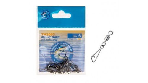 AUSTRALIAN FISHING TACKLES ROLLING SWIVEL WITH HOOKED SNAP TN3003