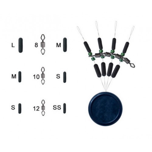 TRABUCCO ROLLING WITH GREEN BEADS AND STOPPERS