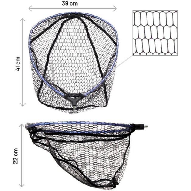 HERAKLES AREA LANDING NET HEAD LIGHT RUBBER 