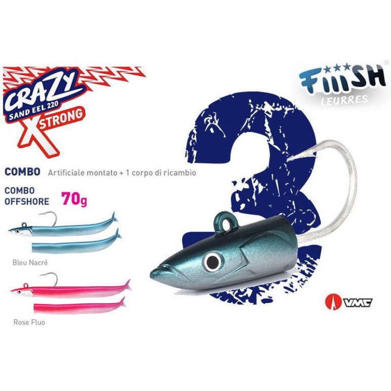 Tete Plombee Fiiish Crazy Sand Eel 220 Deep 90g (x2) - Têtes Plombées